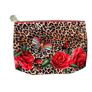 Estée Lauder Floral Cheetah Cosmetic Bag Circular Fashion Gift